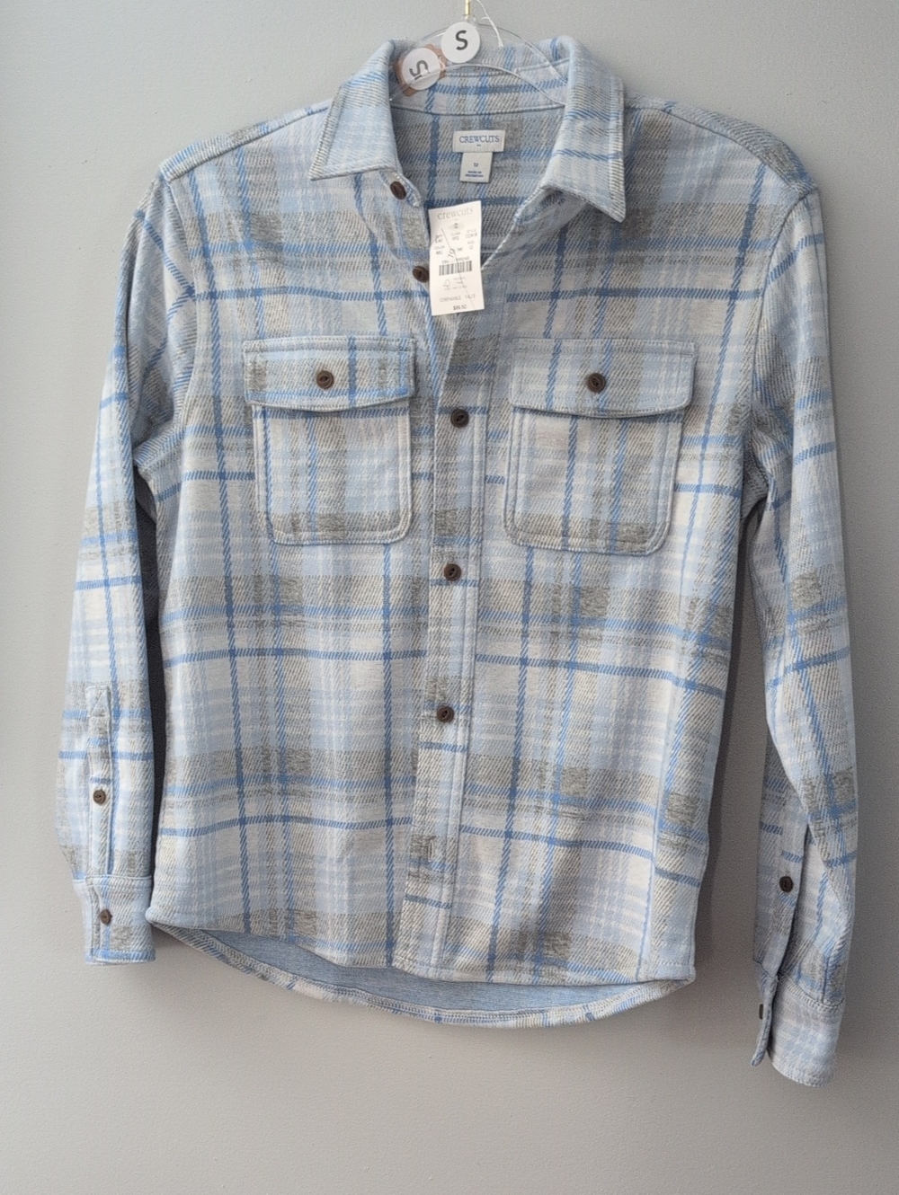 J Crew Quiksilver Light Blue Plaid Button-Up Shirt